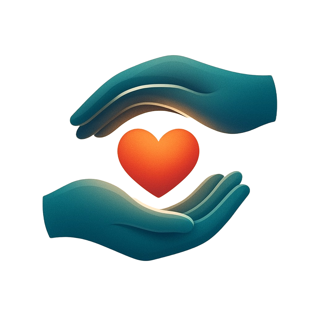 Help is at Hand - Caring hands with heart logo